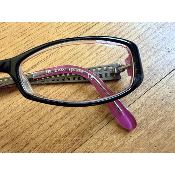Kate Spade Georgette ESA 135 Eyeglasses Frames Black Pink Lattice Quietly Luxury main image 7